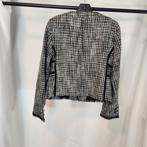 NWT $128 Express Womens Large Sparkle Long Sleeve Jacket with Zipper closure - Picture 9 of 16